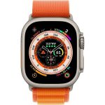 Apple Watch Ultra GPS + LTE 49mm MNHA3 Titanium Case with Orange Alpine Loop – Small