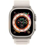 Apple Watch Ultra GPS + LTE 49mm MQEY3 Titanium Case with Starlight Alpine Loop – Small