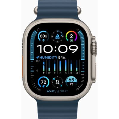 Apple Watch Ultra 2 GPS + Cellular, 49mm Titanium Case with Blue Ocean Band (MREG3)